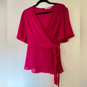 Magenta Wrap Blouse | Mi Ami